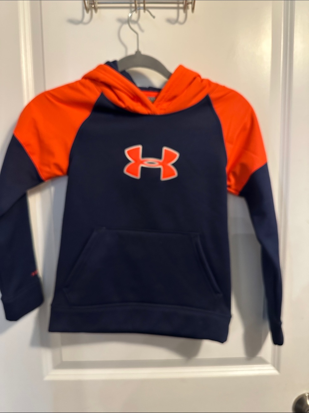 Under Armour Navy and Orange Kids' Pullover Hoodie